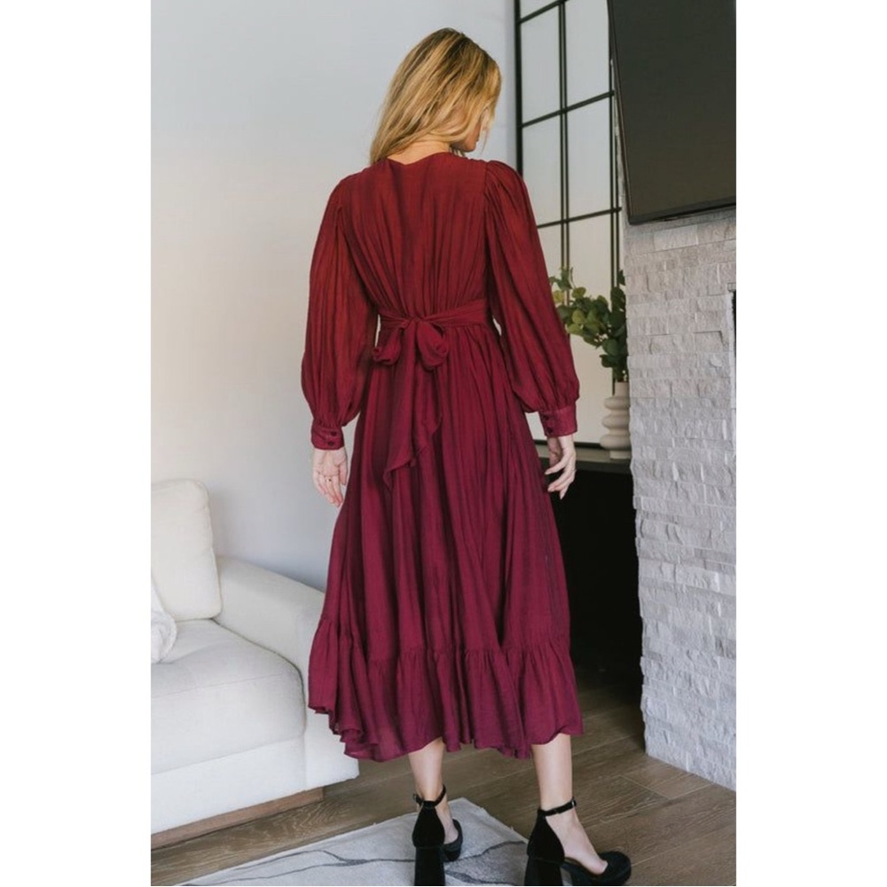 Boheme Elegant Burgundy Maxi Dress - Picture 2 of 7